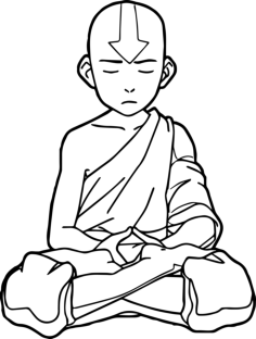 Airbender 14 Simple Outline Drawing Svg Vector, Free Vectors File